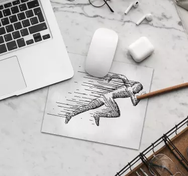Náčrt bežiacej tematickej podložky pod myš - Tenstickers