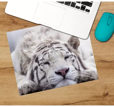 Odpočívajúci biely tiger viac podložiek pod myš - Tenstickers