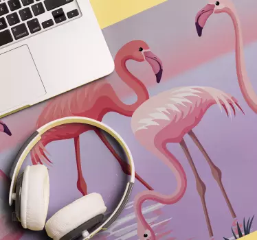 Originálna podložka pod myš elegantné stretnutie plameniakov - Tenstickers
