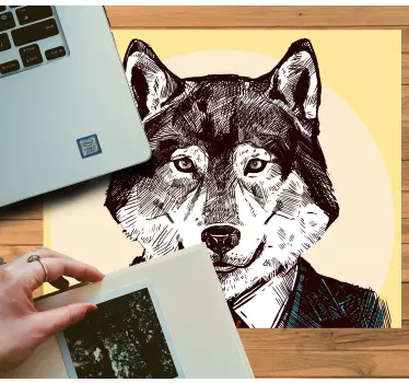 Originálna podložka pod myš elegantný portrét vlka - Tenstickers