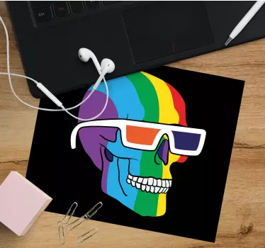 Originálna podložka pod myš farebné okuliare na lebku - Tenstickers