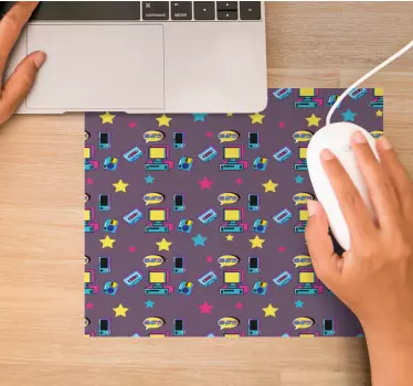 Originálna podložka pod myš farebné retro objekty - Tenstickers