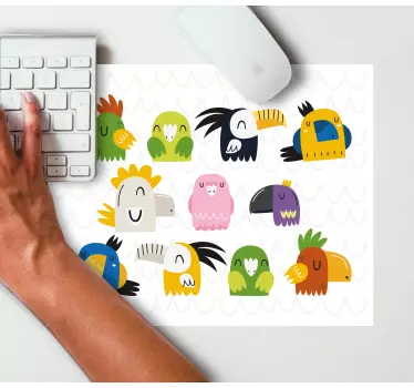 Originálna podložka pod myš farebné rozprávkové vtáky - Tenstickers