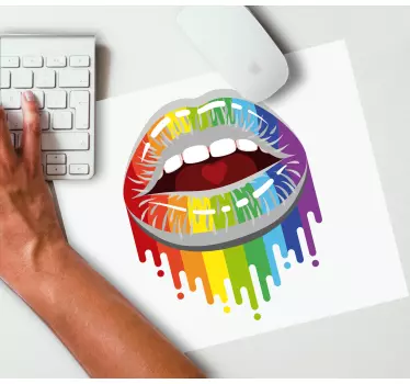 Originálna podložka pod myš farebný lip drip - Tenstickers