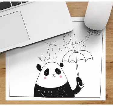 Originálna podložka pod myš hravá panda s dáždnikom - Tenstickers