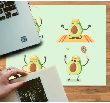 Originálna podložka pod myš hravé avokádové postavičky - Tenstickers