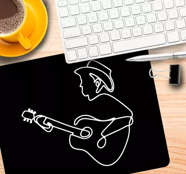 Originálna podložka pod myš hudobník s gitarou - Tenstickers