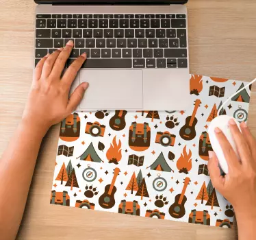 Originálna podložka pod myš ikony kempovania a dobrodružstva - Tenstickers
