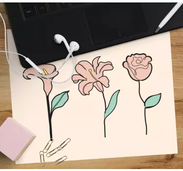 Originálna podložka pod myš kvetinová elegancia trio - Tenstickers