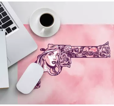 Originálna podložka pod myš kvetinová pištoľ - Tenstickers