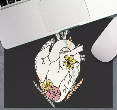 Originálna podložka pod myš kvetinové anatomické srdce - Tenstickers