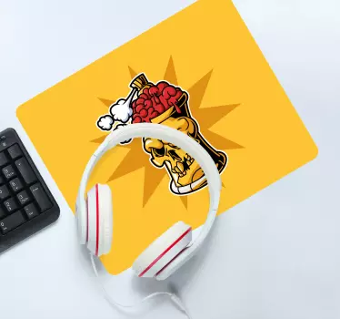 Originálna podložka pod myš lebka mozgový nápoj - Tenstickers