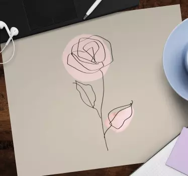 Originálna podložka pod myš minimalistický kvetinový dizajn - Tenstickers