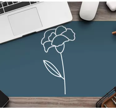 Originálna podložka pod myš minimalistický kvetinový obrys - Tenstickers