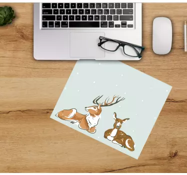 Originálna podložka pod myš odpočívajúca ilustrácia jeleňa - Tenstickers