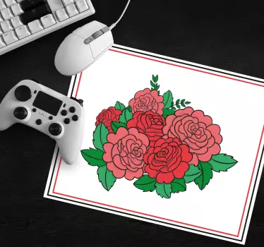 Originálna podložka pod myš odvážne kvetinové usporiadanie - Tenstickers