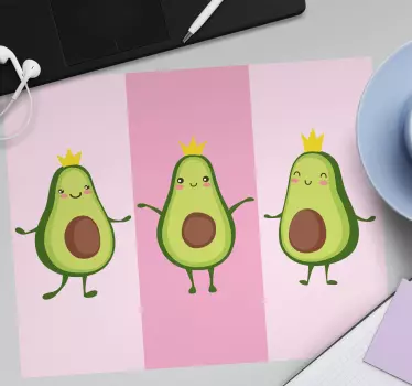 Originálna podložka pod myš roztomilé avokádové postavičky - Tenstickers