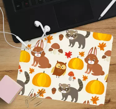 Originálna podložka pod myš roztomilé jesenné zvieratká - Tenstickers
