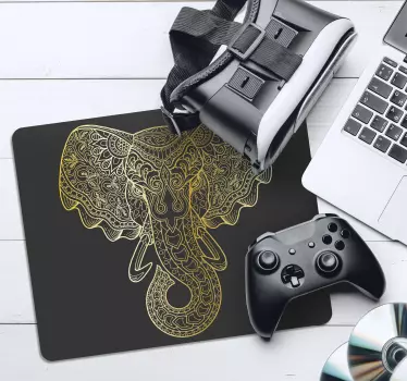 Originálna podložka pod myš s detailným sloním umením - Tenstickers