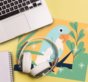 Originálna podložka pod myš s farebnou ilustráciou papagája - Tenstickers
