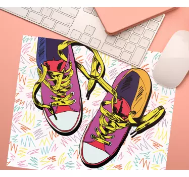 Originálna podložka pod myš s farebnou ilustráciou tenisky - Tenstickers