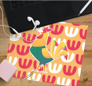 Originálna podložka pod myš s farebným vzorom kohúta - Tenstickers