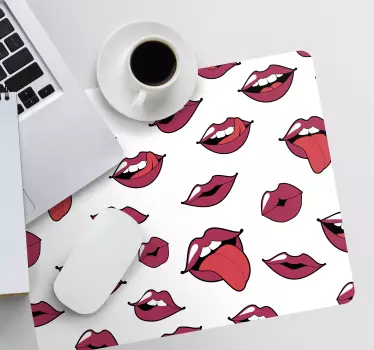 Originálna podložka pod myš s hravými vzormi pier - Tenstickers