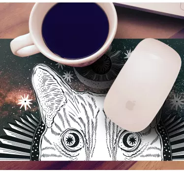 Originálna podložka pod myš s ilustráciou nebeskej mačky - Tenstickers