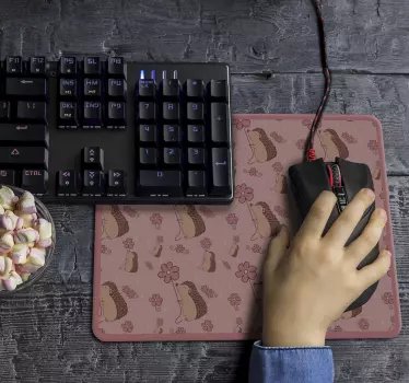 Originálna podložka pod myš s ježkom a kvetmi - Tenstickers