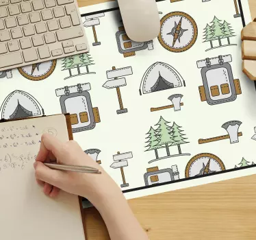 Originálna podložka pod myš s kempingovým vzorom - Tenstickers