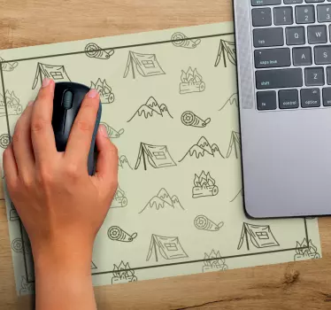 Originálna podložka pod myš s kempingovými ilustráciami - Tenstickers