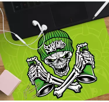 Originálna podložka pod myš s konceptom drsnej lebky - Tenstickers