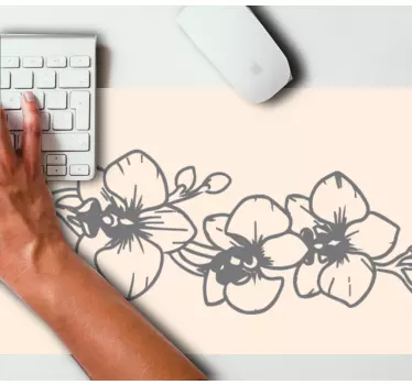 Originálna podložka pod myš s kvetinovými orchideami - Tenstickers