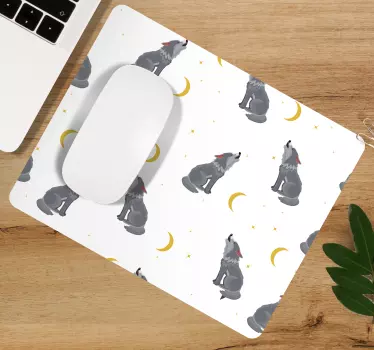 Originálna podložka pod myš s motívom vyjúceho vlka - Tenstickers