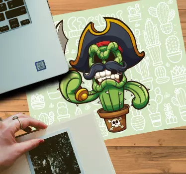 Originálna podložka pod myš s pirátskym kaktusom - Tenstickers