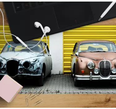 Originálna podložka pod myš s vintage autami - Tenstickers