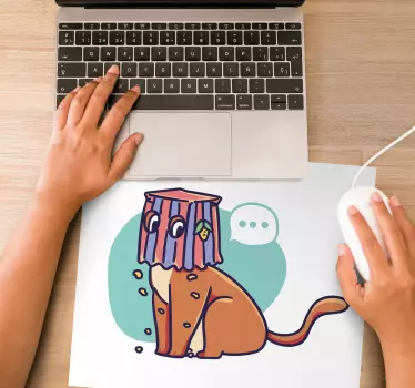 Originálna podložka pod myš s vtipnou mačacou ilustráciou - Tenstickers