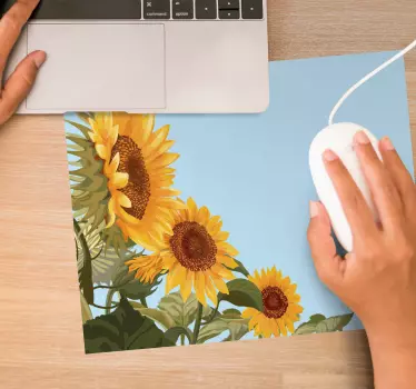 Originálna podložka pod myš slnečnicový kvetinový dizajn - Tenstickers