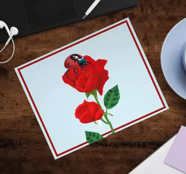 Originálna podložka pod myš slniečko na ružiach - Tenstickers