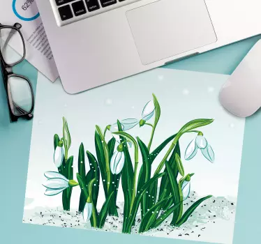 Originálna podložka pod myš snehové kvety v rozkvete - Tenstickers