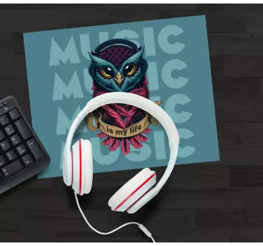 Originálna podložka pod myš sova s slúchadlami - Tenstickers