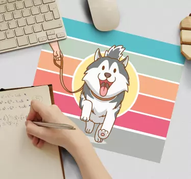 Originálna podložka pod myš Šťastné venčenie psov - Tenstickers