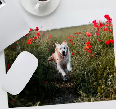 Originálna podložka pod myš Šťastný pes beží - Tenstickers