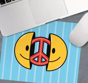 Originálna podložka pod myš Šťastný symbol pokoja - Tenstickers