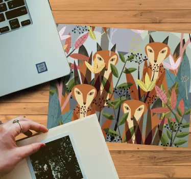 Originálna podložka pod myš tri hravé líšky - Tenstickers