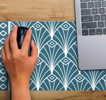 Originálna podložka pod myš v modernom umení modro-bielej deco - Tenstickers