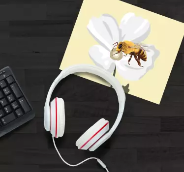 Originálna podložka pod myš včela na kvete - Tenstickers