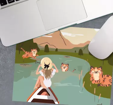Originálna podložka pod myš Žena užívajúca si prírodu - Tenstickers