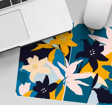 Originálna podložka pod myš Žiarivý botanický vzor - Tenstickers