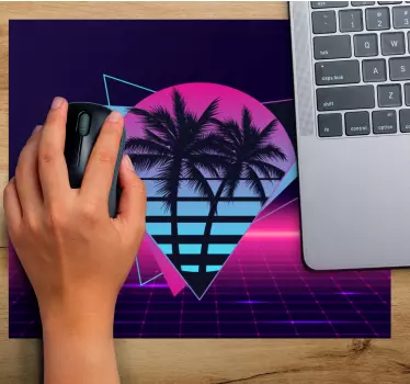 Originálna podložka pod myš Žiarivý geometrický západ slnka - Tenstickers